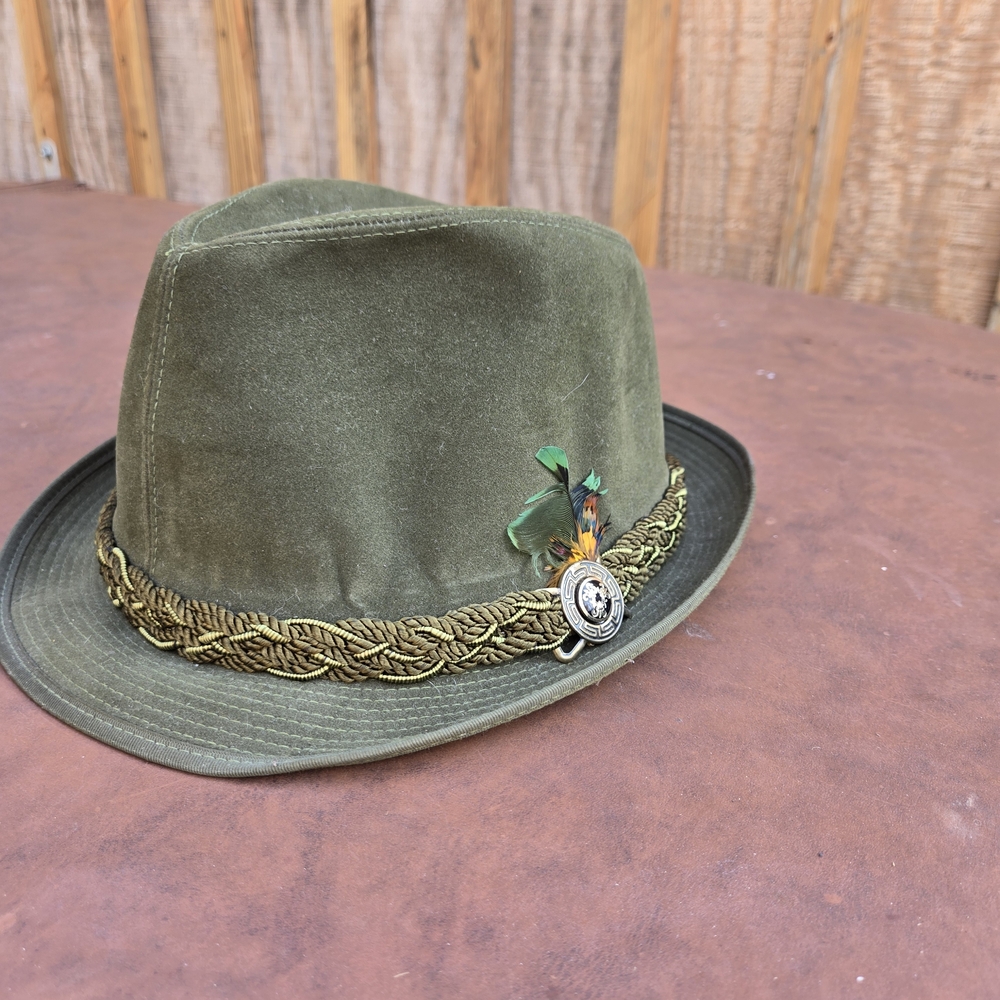 Elegant Olive Fedora with Braided Band